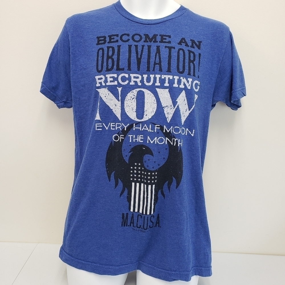 Fantastic Beasts Obliviator Blue Mens T-shirt Size Medium